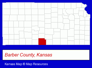 Kansas map, showing the general location of Kiowa Locker System