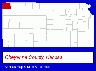 Kansas map, showing the general location of Grace Flying Service Inc