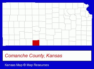 Kansas map, showing the general location of Protection Township Library