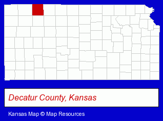 Kansas map, showing the general location of United Northwest Federal Credit Union
