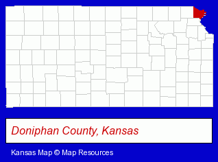 Kansas map, showing the general location of Farmers State Bank Of Wathena
