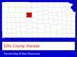 Kansas map, showing the general location of Taco Shop