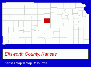 Kansas map, showing the general location of Ellsworth Public School Superintendent