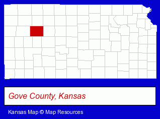 Kansas map, showing the general location of Bernard R Dickman CPA