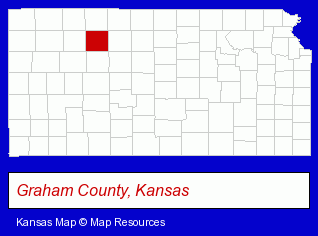 Kansas map, showing the general location of Citizens State Bank