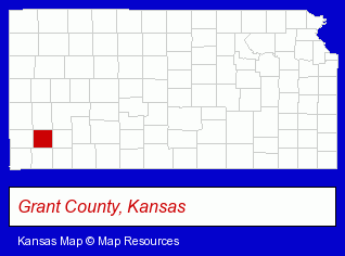Kansas map, showing the general location of Bentwood Golf Course