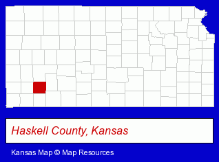 Kansas map, showing the general location of Thunder Strikes Bowling Center