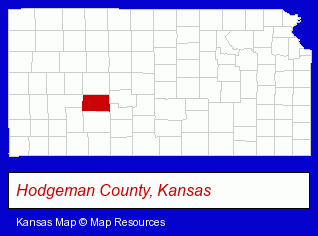 Kansas map, showing the general location of Jetmore Food Center