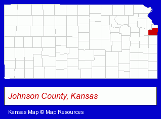 Kansas map, showing the general location of Aubry Animal Clinic