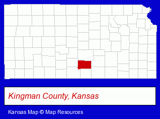 Kansas map, showing the general location of Kingman Insurance