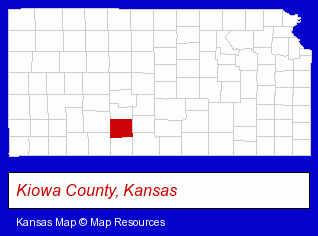 Kansas map, showing the general location of Iroquois Center for Human Development