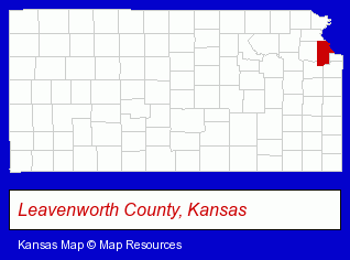 Leavenworth County, Kansas locator map