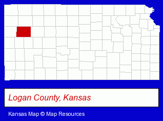 Kansas map, showing the general location of Northwest KS Educational Service
