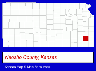 Kansas map, showing the general location of Bideau Law Offices