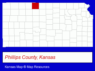 Kansas map, showing the general location of Heartland Marketing & Associates