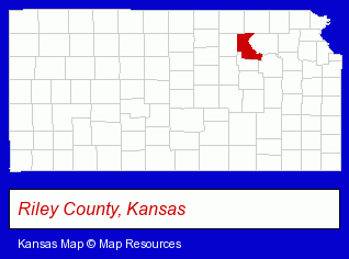 Kansas map, showing the general location of Flint Hills Christian School
