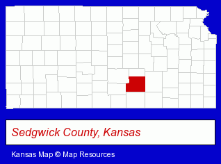 Kansas map, showing the general location of Beavers Tree & Landscape