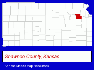 Kansas map, showing the general location of Clark Industries Inc