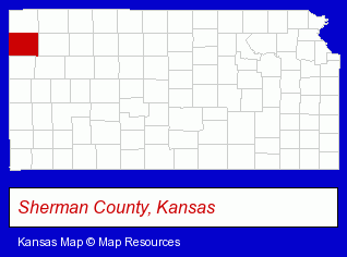 Kansas map, showing the general location of Goodland Public Library