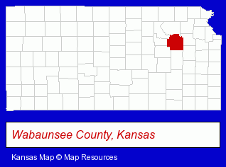 Kansas map, showing the general location of Grandma Hoerner's Foods Inc