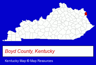 Kentucky map, showing the general location of Ashland Town Center