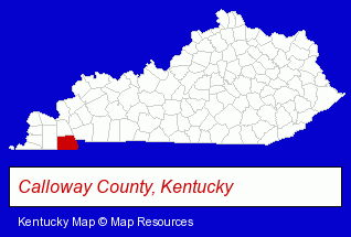 Kentucky map, showing the general location of Dr. Michael Lee Bobo