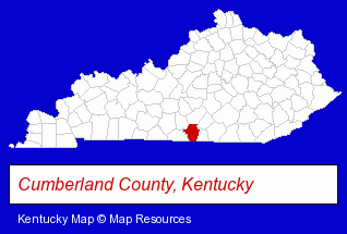 Kentucky map, showing the general location of Alpine Mountain Top Resort