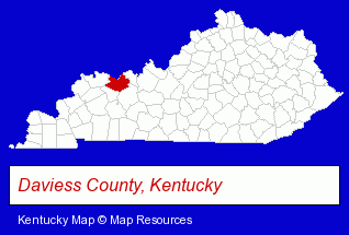 Kentucky map, showing the general location of Bradley Stearsman DDS