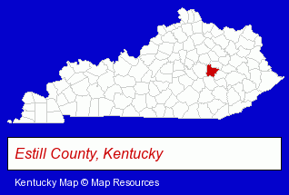 Kentucky map, showing the general location of Irvine Community Television