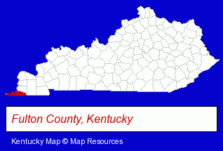 Kentucky map, showing the general location of Citizens Bank