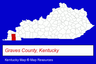 Kentucky map, showing the general location of J U Kevil Memorial Foundation