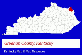 Kentucky map, showing the general location of Sperry's Auto Parts Inc