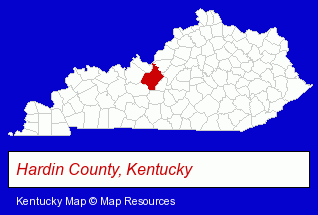 Kentucky map, showing the general location of Conder's Army Surplus