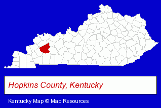Kentucky map, showing the general location of American Printing Company