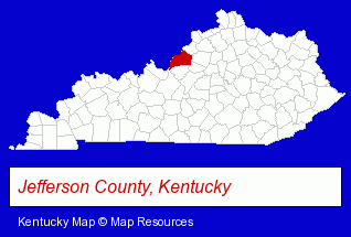 Kentucky map, showing the general location of Butchers Wax