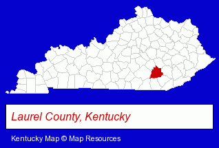 Kentucky map, showing the general location of Kentucky Highlands Investment