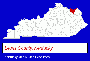 Kentucky map, showing the general location of Tollesboro Family Health Center