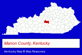 Kentucky map, showing the general location of Citizens National Bank