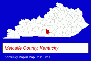 Kentucky map, showing the general location of Pringle Computer Service