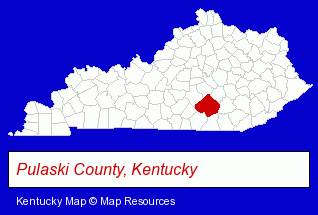 Kentucky map, showing the general location of Dr. Barry L Burkett