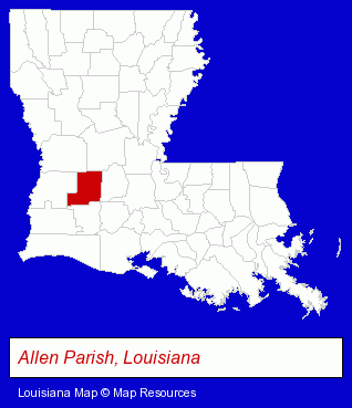 Louisiana map, showing the general location of Oakdale Chiropractic