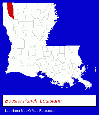 Louisiana map, showing the general location of Connie & V Cross Jewelry
