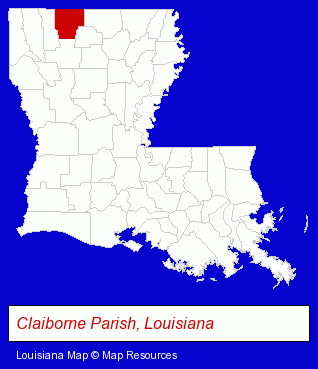 Louisiana map, showing the general location of James C Palmer DDS