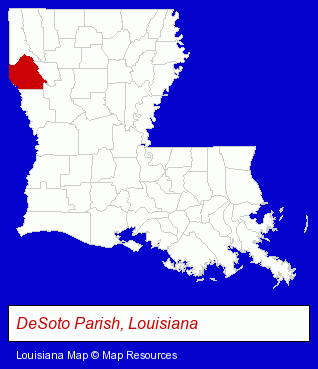 Louisiana map, showing the general location of Water Moccasin Outdoors
