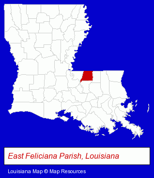 Louisiana map, showing the general location of Ligon Law Office