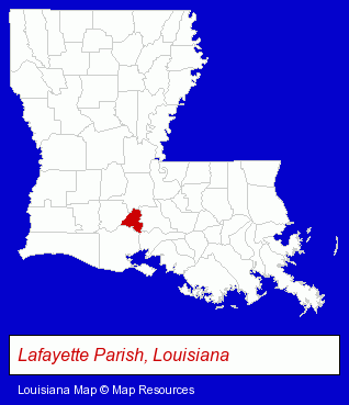 Louisiana map, showing the general location of Architects Beazley Moliere