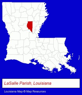 Louisiana map, showing the general location of W B Mc Cartney Oil Company