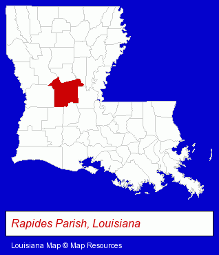Louisiana map, showing the general location of Beta Engineering