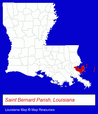Louisiana map, showing the general location of Pastry Pantry Cafe