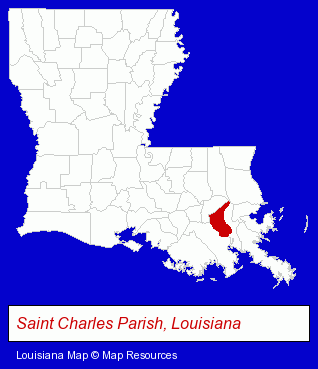 Louisiana map, showing the general location of Hy-Tech Roofing Service